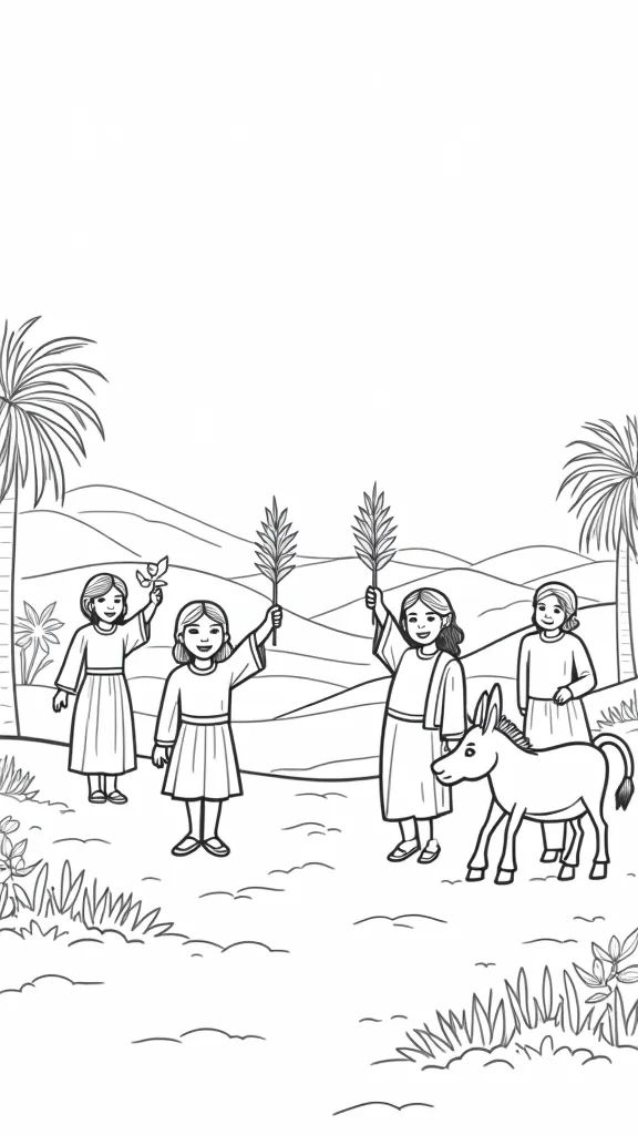 coloring pages palm sunday